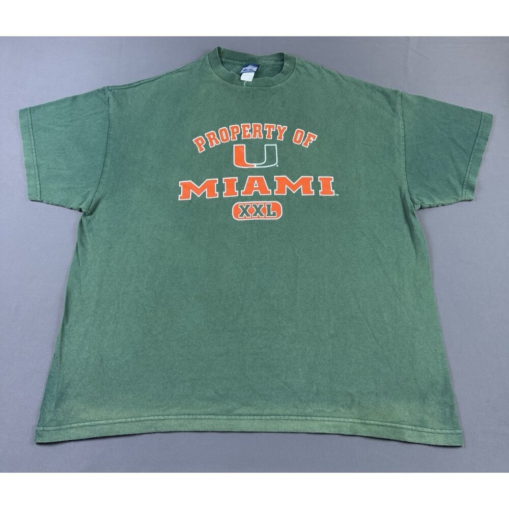 Rare Vintage Y2K Property Of University Of Miami Hurricanes NCAA Sports 2XL Tee